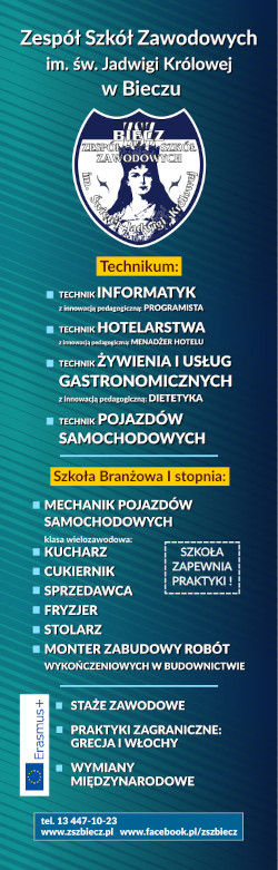 Banner reklamowy naboru ZSZ BIECZ